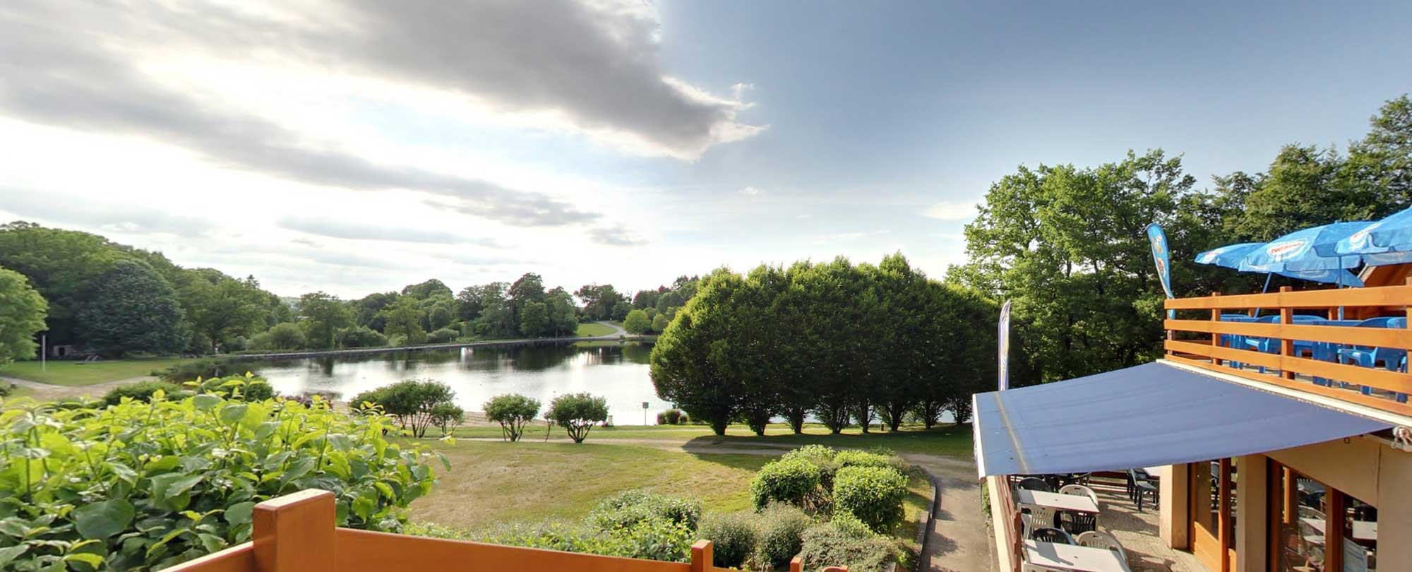 View from the pond Cheix Camping L'Aquarelle at Limousin